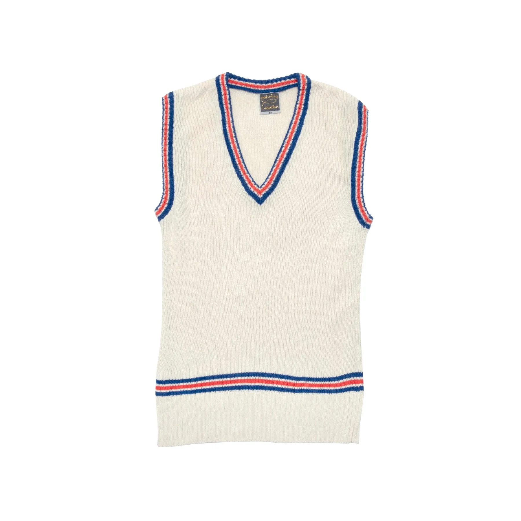 70s, Worsted Yarn, Tricolor Ribbed Trim, Ivy League