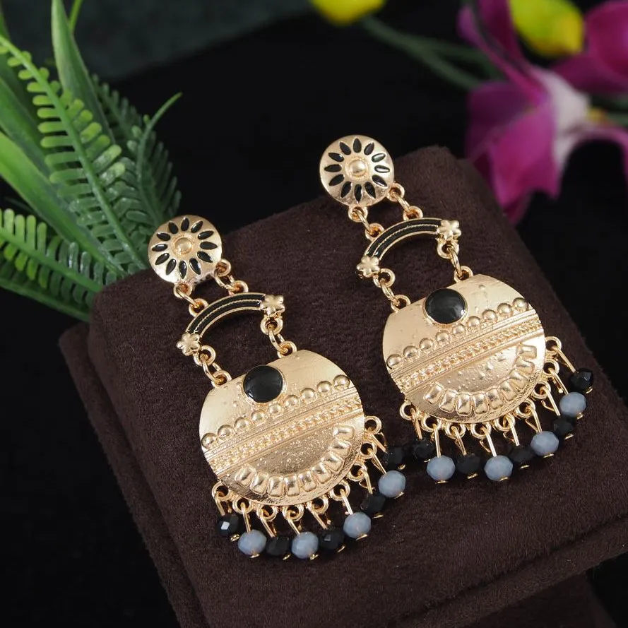 Antique Gold/Silver Plated Multi Coloured Chandelier Earring