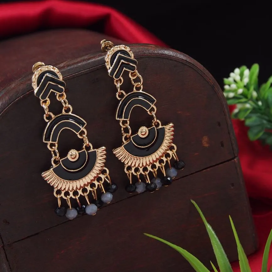 Antique Gold/Silver Plated Multi Coloured Dangle Earring