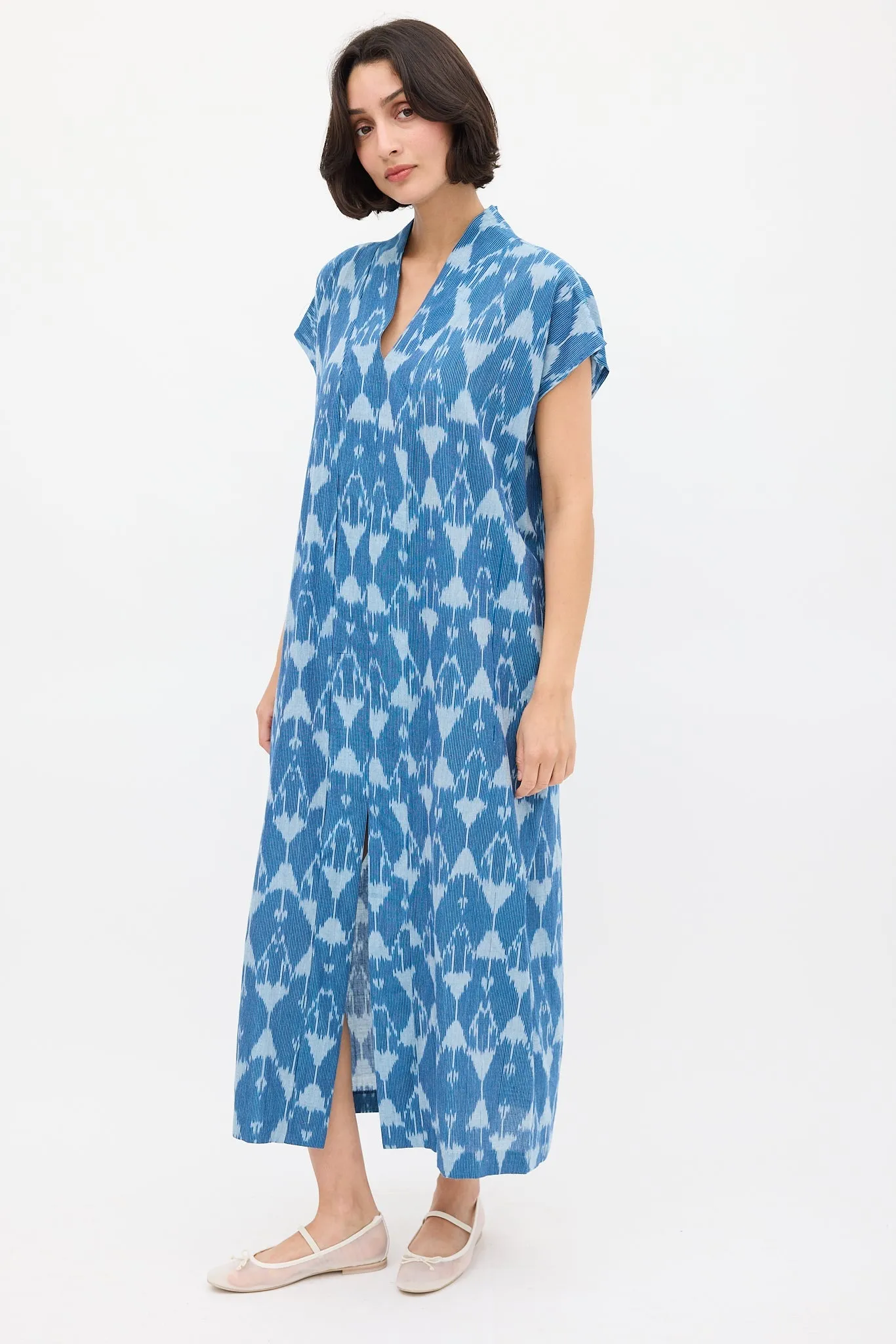 Blue Smoking Printed Shift Dress