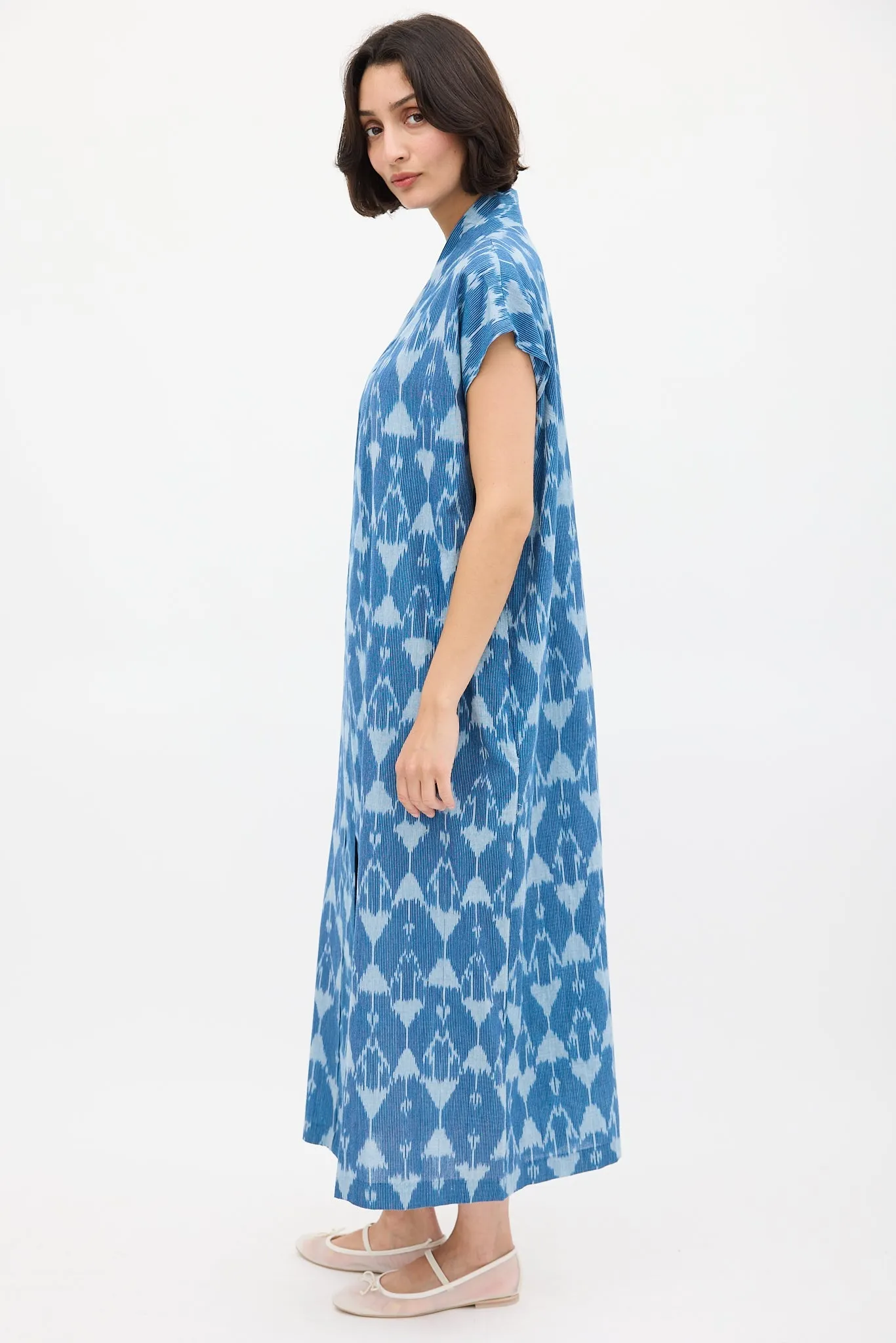 Blue Smoking Printed Shift Dress
