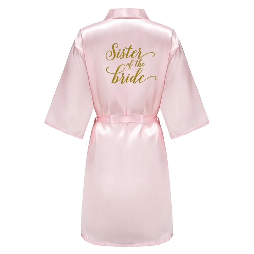 Burgundy Satin Kimono Robes women short pajamas dressing gown wine red Bridesmaid Gift team bride Bridal Party Robes