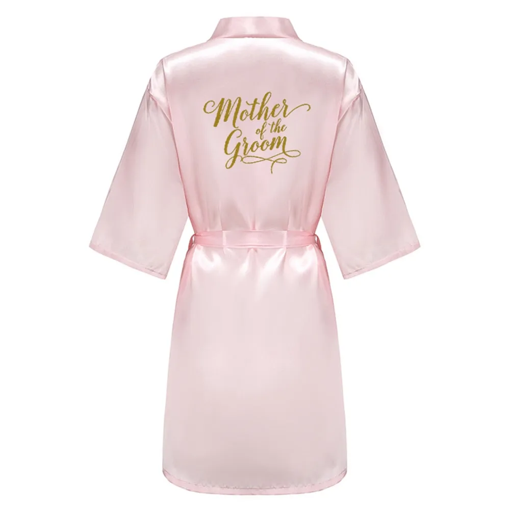 Burgundy Satin Kimono Robes women short pajamas dressing gown wine red Bridesmaid Gift team bride Bridal Party Robes