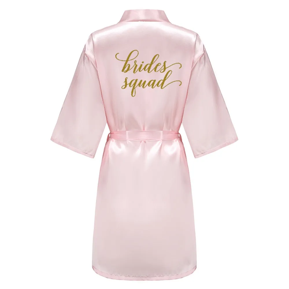 Burgundy Satin Kimono Robes women short pajamas dressing gown wine red Bridesmaid Gift team bride Bridal Party Robes