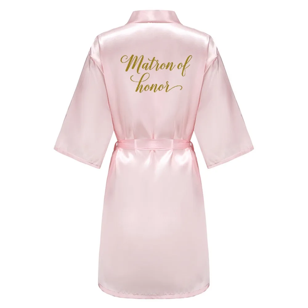Burgundy Satin Kimono Robes women short pajamas dressing gown wine red Bridesmaid Gift team bride Bridal Party Robes