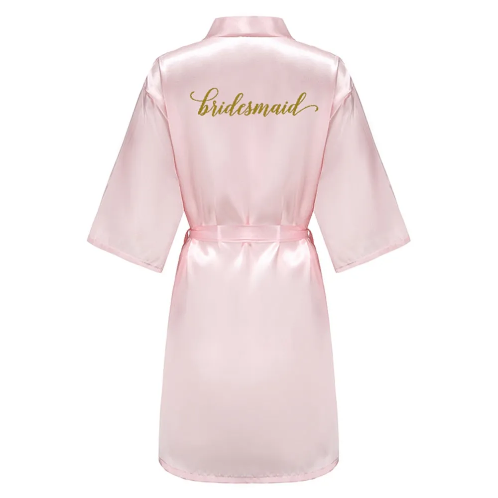 Burgundy Satin Kimono Robes women short pajamas dressing gown wine red Bridesmaid Gift team bride Bridal Party Robes