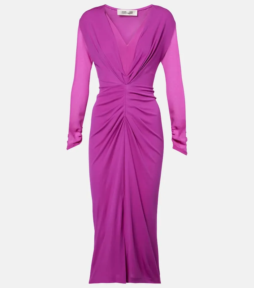 Diane von Furstenberg Hades gathered jersey midi dress