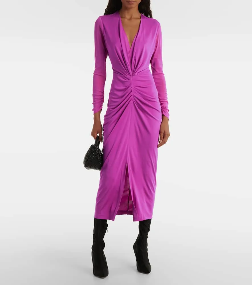 Diane von Furstenberg Hades gathered jersey midi dress