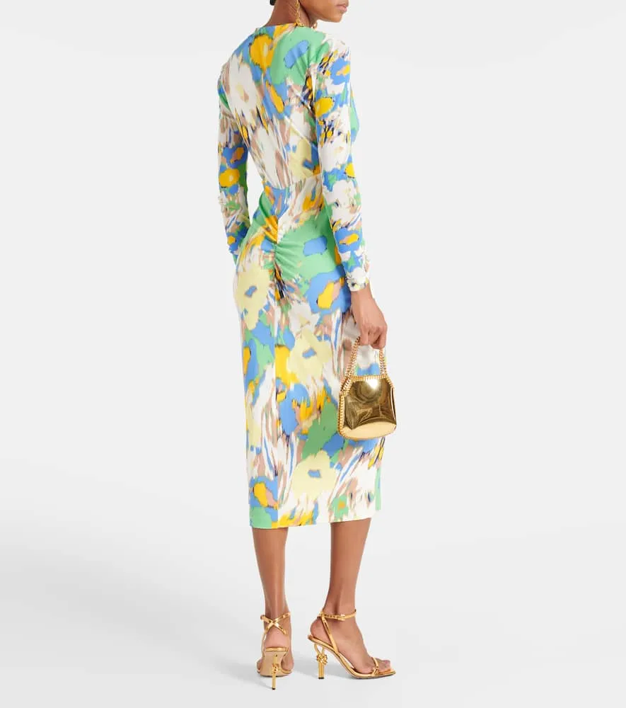 Diane von Furstenberg Hades printed ruched jersey midi dress