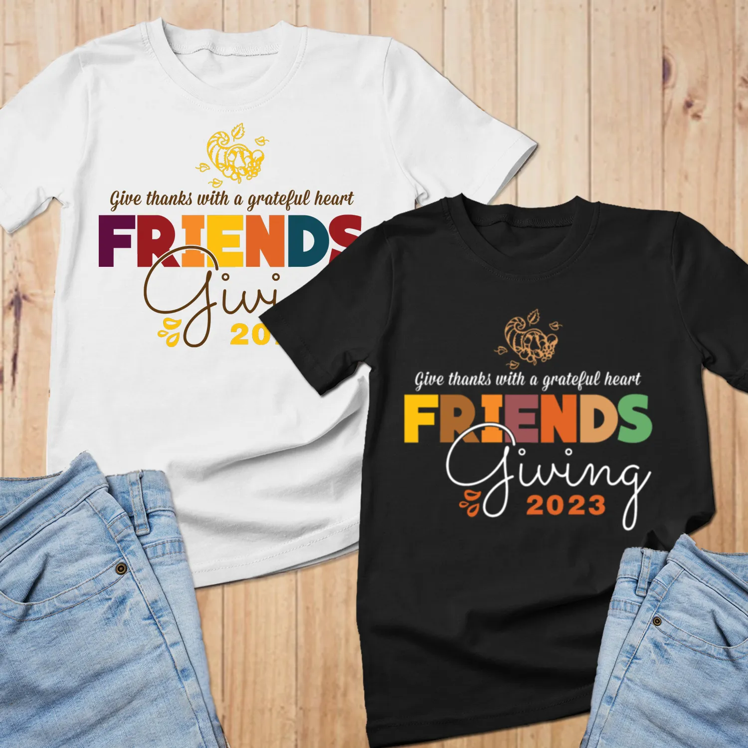 Friendsgiving Shirt, Friendsgiving 2024, Thankful Shirt, Thanksgiving Day Sweatshirt