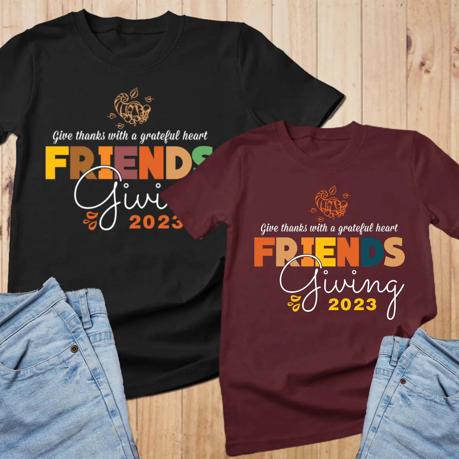 Friendsgiving Shirt, Friendsgiving 2024, Thankful Shirt, Thanksgiving Day Sweatshirt