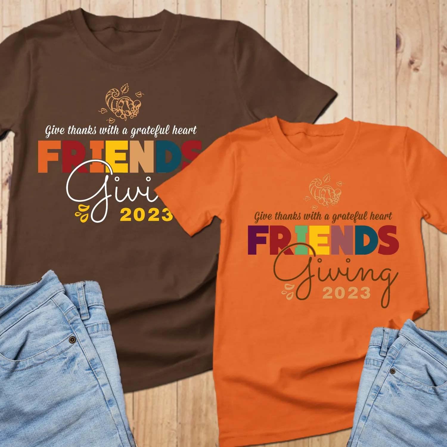 Friendsgiving Shirt, Friendsgiving 2024, Thankful Shirt, Thanksgiving Day Sweatshirt