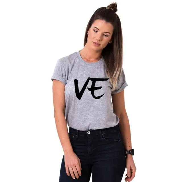 Matching love t shirts for couples