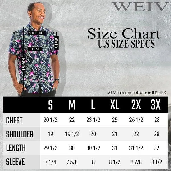 Mens Multi Floral Hawaiian Shirts Button Front