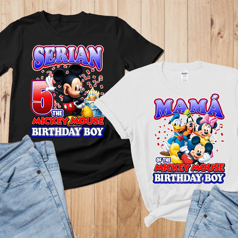 Mickey Mouse Birthday Boy Family Party Shirts, Mickey Mouse birthday shirts