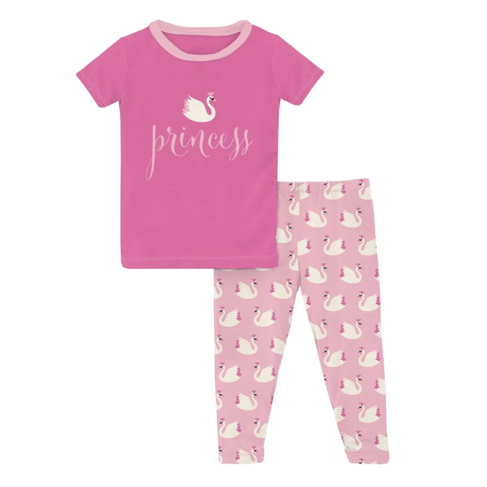 Swan Princess Short Sleeve Graphic Tee Pajama Set