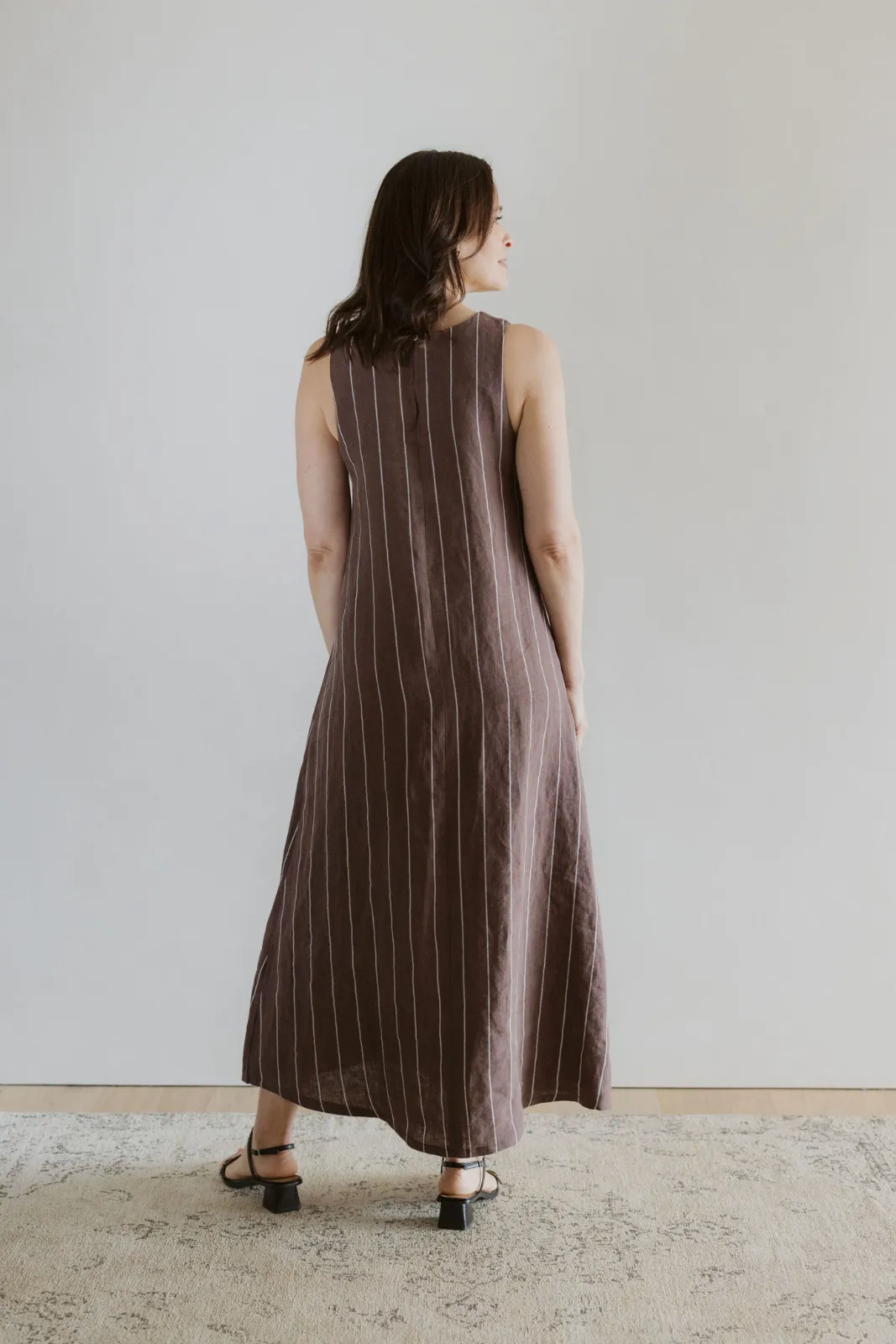Voyage Dress - Mocha Stripe